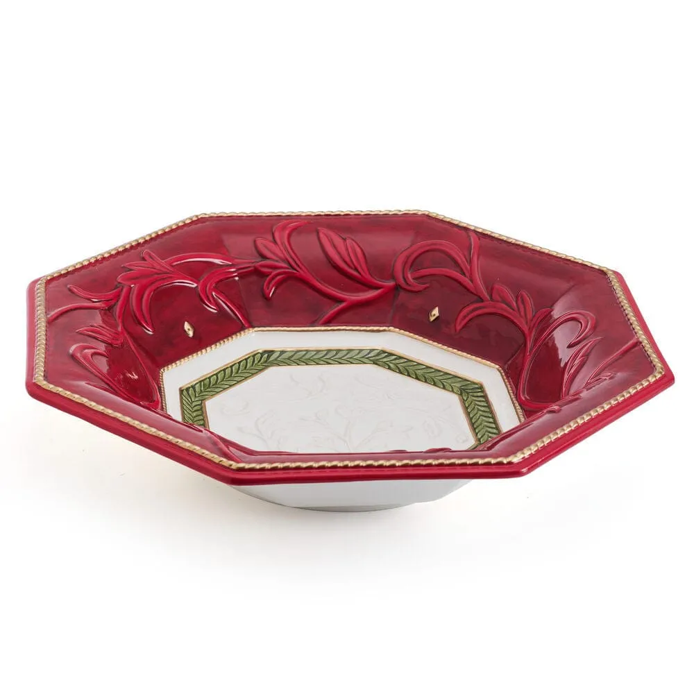 Fitz and Floyd Telluride ciotola portata rossa 4qt