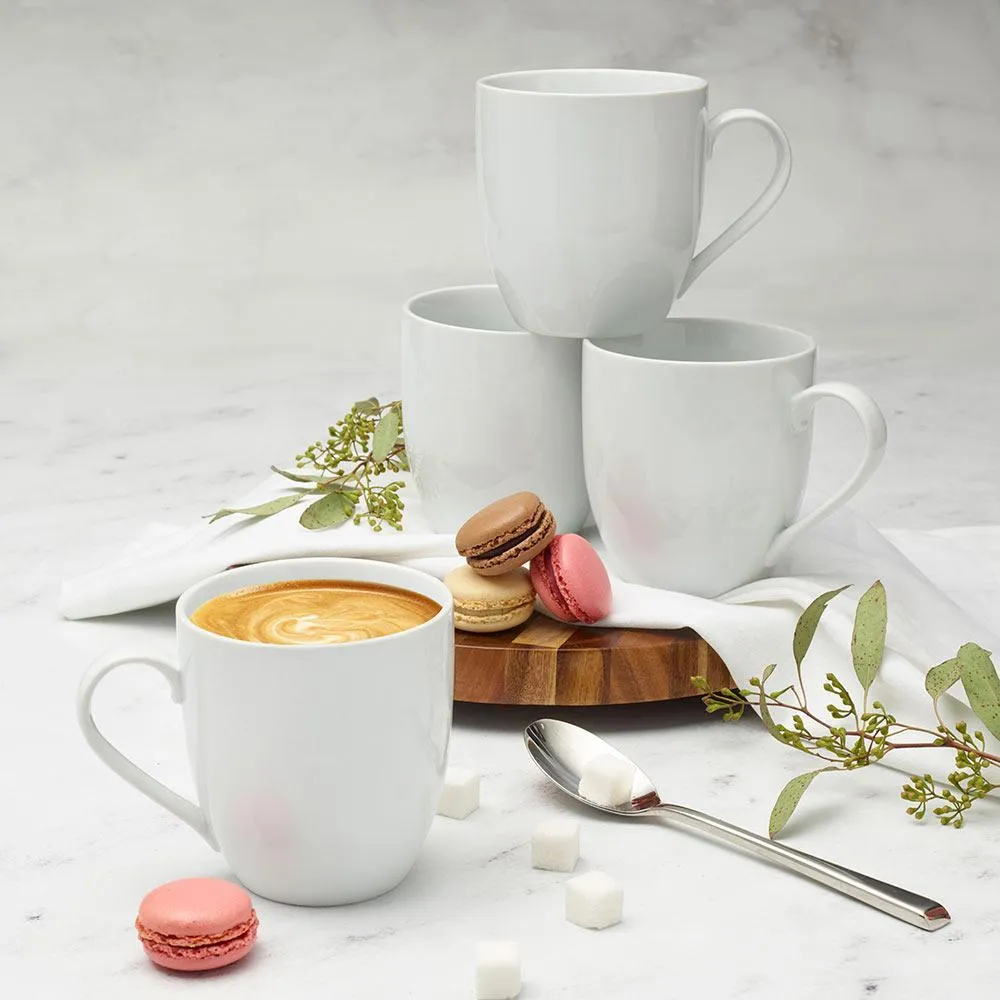 Fitz and Floyd Everyday White Coupe set 4 mug porcellana