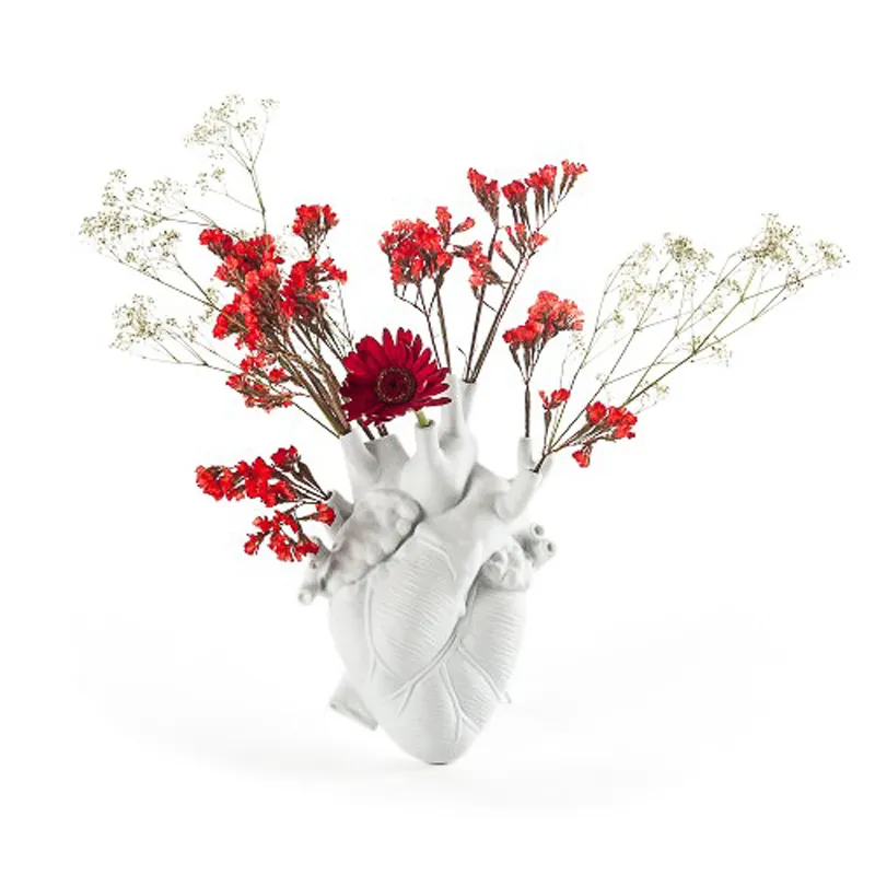 Seletti Love in Bloom vaso cuore porcellana
