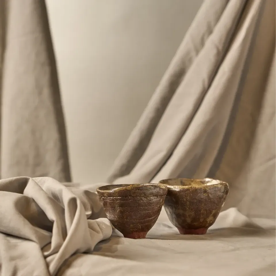 Studio Delta Pottery Umbral set 2 cup grès cenere