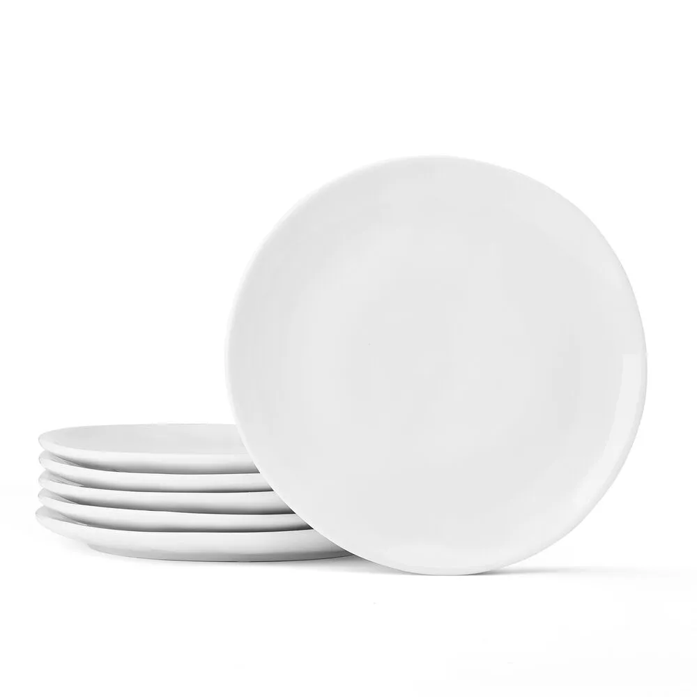 Fitz and Floyd Everyday White set 6 piattini porcellana