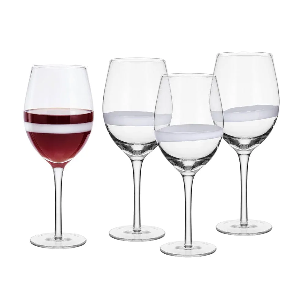 Fitz and Floyd Organic Band calici vino rosso vetro set 4