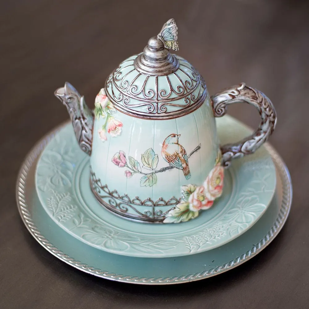 Fitz and Floyd English Garden teiera ceramica 1,7 L