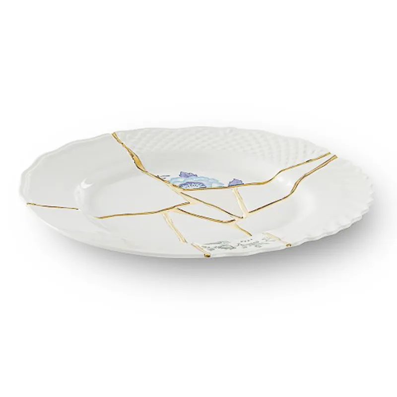 Seletti Kintsugi Piatto Piano N.3 in Porcellana