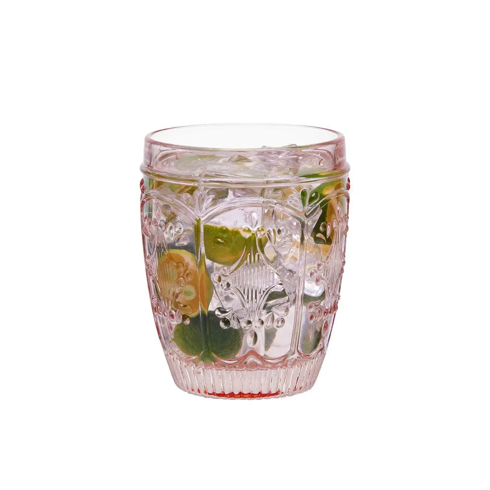 Fitz and Floyd Trestle tumbler old fashioned rosa 4 pezzi 300ml
