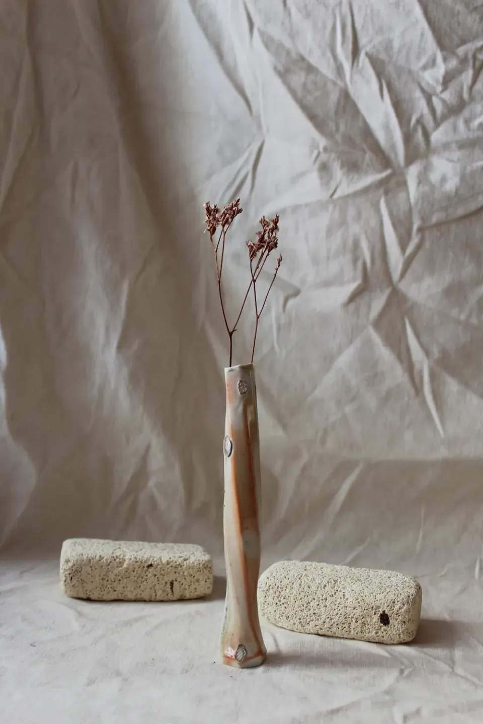 Studio Delta Pottery Iwa woodfired #1 vaso monofiore Shino