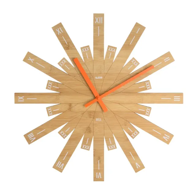 Alessi Raggiante orologio parete bambù moderno