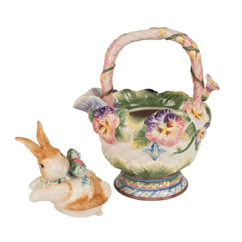 Fitz and Floyd Halcyon Teiera Coniglio in Gres 828 ml Floreale