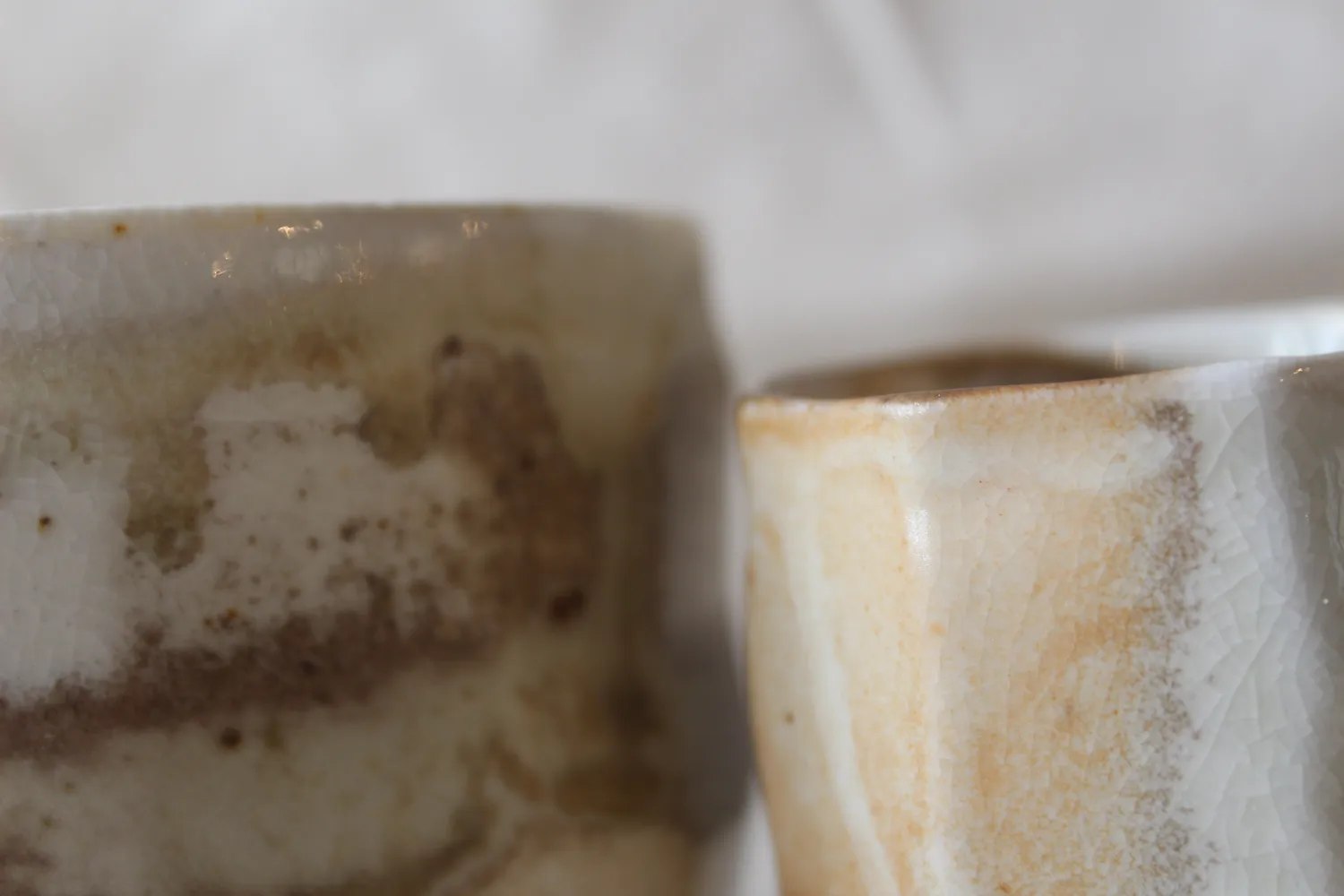 Studio Delta Pottery Set Matcha woodfired tazze 3 pezzi Shino