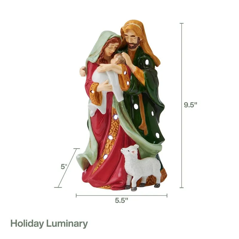 Fitz and Floyd Holiday Luminary Sacra Famiglia statuetta presepe LED 24 cm