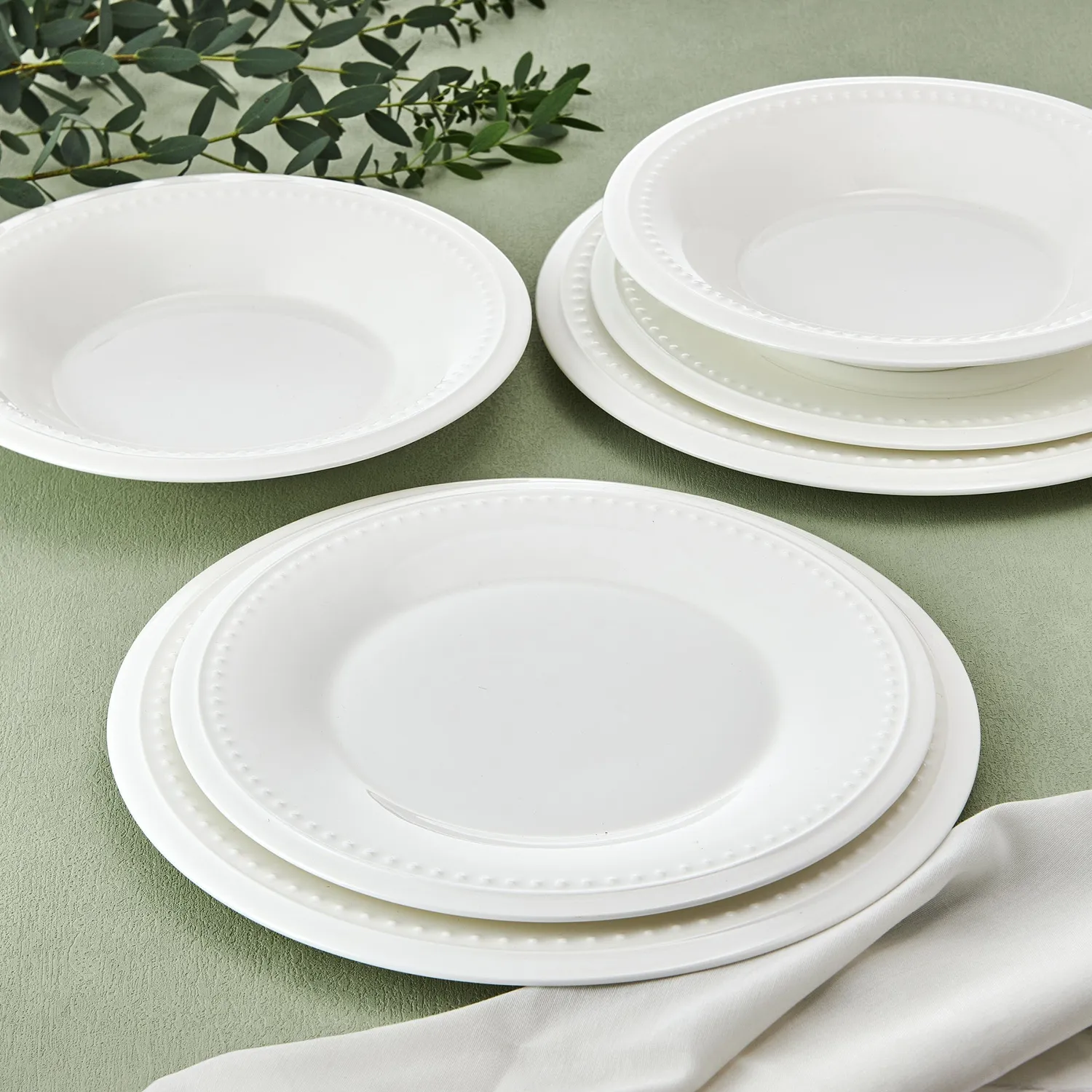 Fitz and Floyd Nevaeh White servizio piatti 24 pz bone china 8 persone