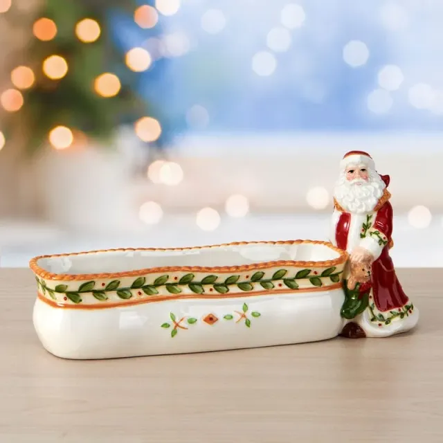 Fitz and Floyd Santa's Gift ciotola antipasti lunga terracotta
