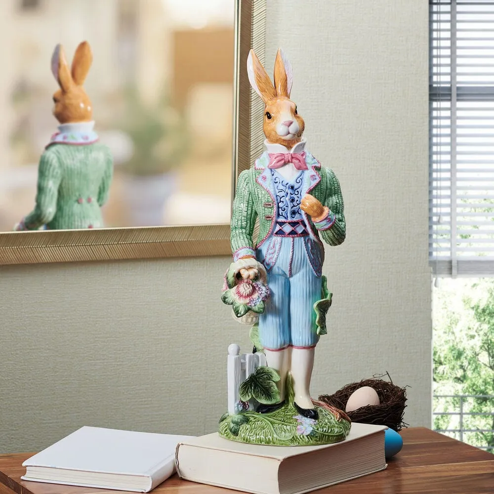 Fitz and Floyd Jardin statuetta coniglio maschio ceramica 40 cm