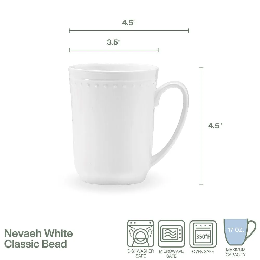 Fitz and Floyd Nevaeh White set 4 tazze perlate 500 ml