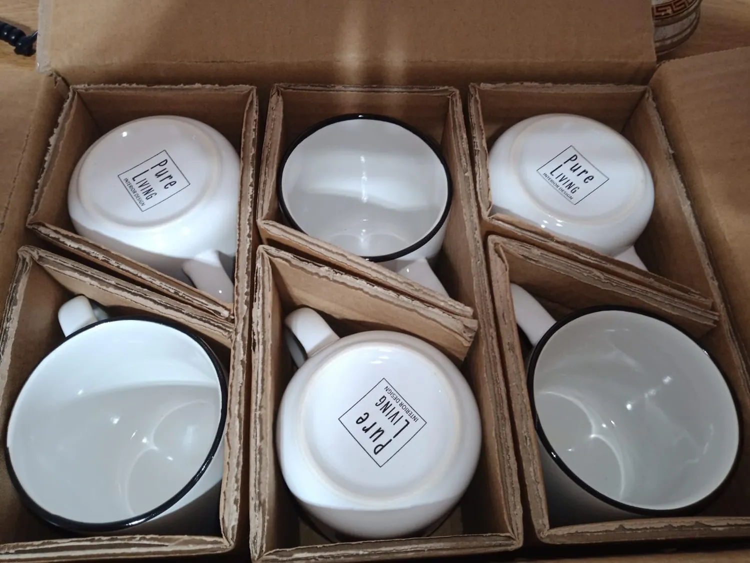 Pure Living Scandi set 6 tazzine caffè bianche porcellana