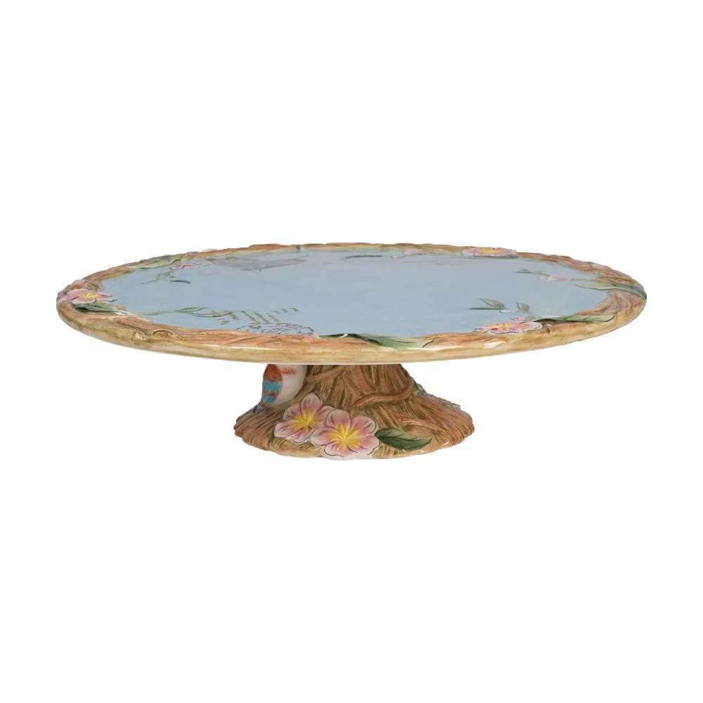 Fitz and Floyd Toulouse alzata torte 28,5 cm azzurra terraglia
