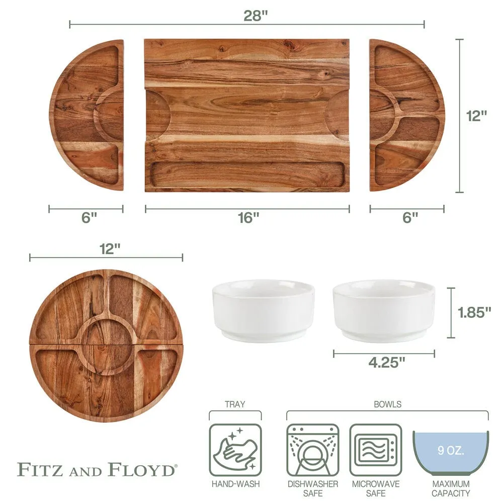 Fitz and Floyd Charcuterie tagliere legno magnetico 5 pezzi