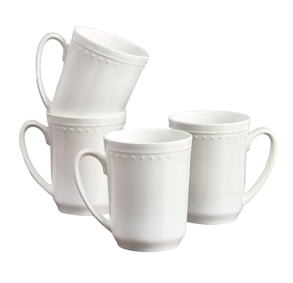 Fitz and Floyd Nevaeh White set 4 tazze perlate 500 ml