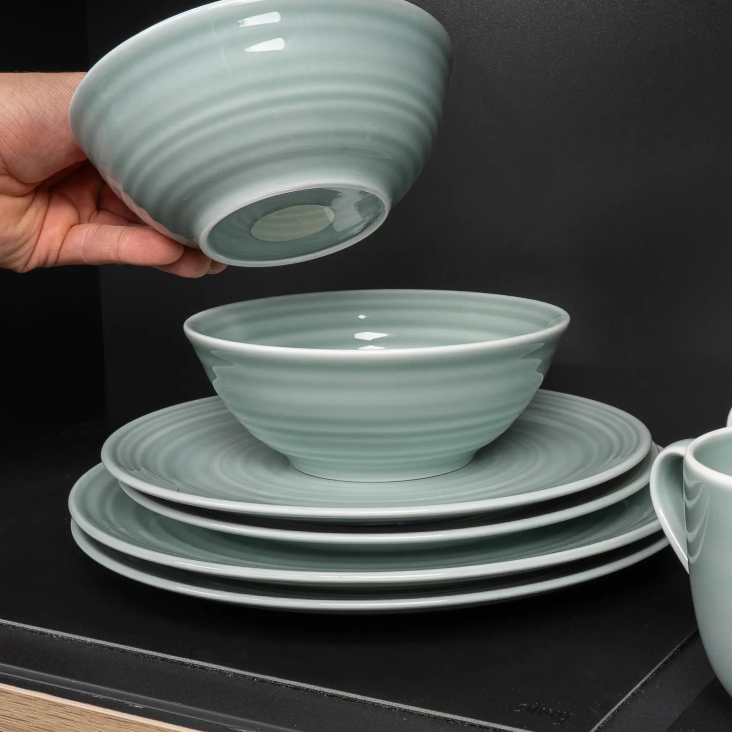 Silwy Ciano piatto magnetico porcellana 26 cm ciano