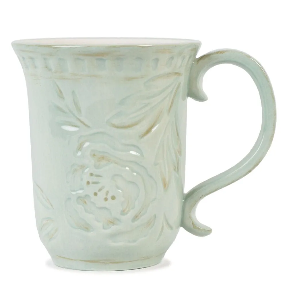 Fitz and Floyd Toulouse Green set 4 mug in gres verde
