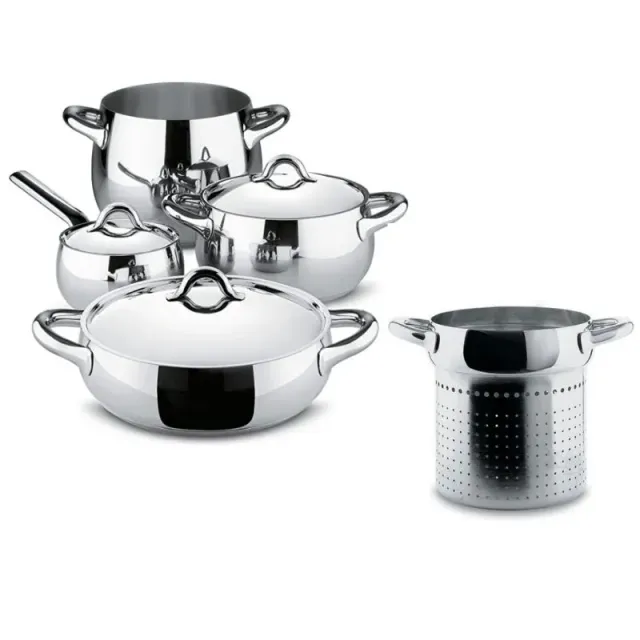 Alessi Mami set pentole 7 pezzi acciaio