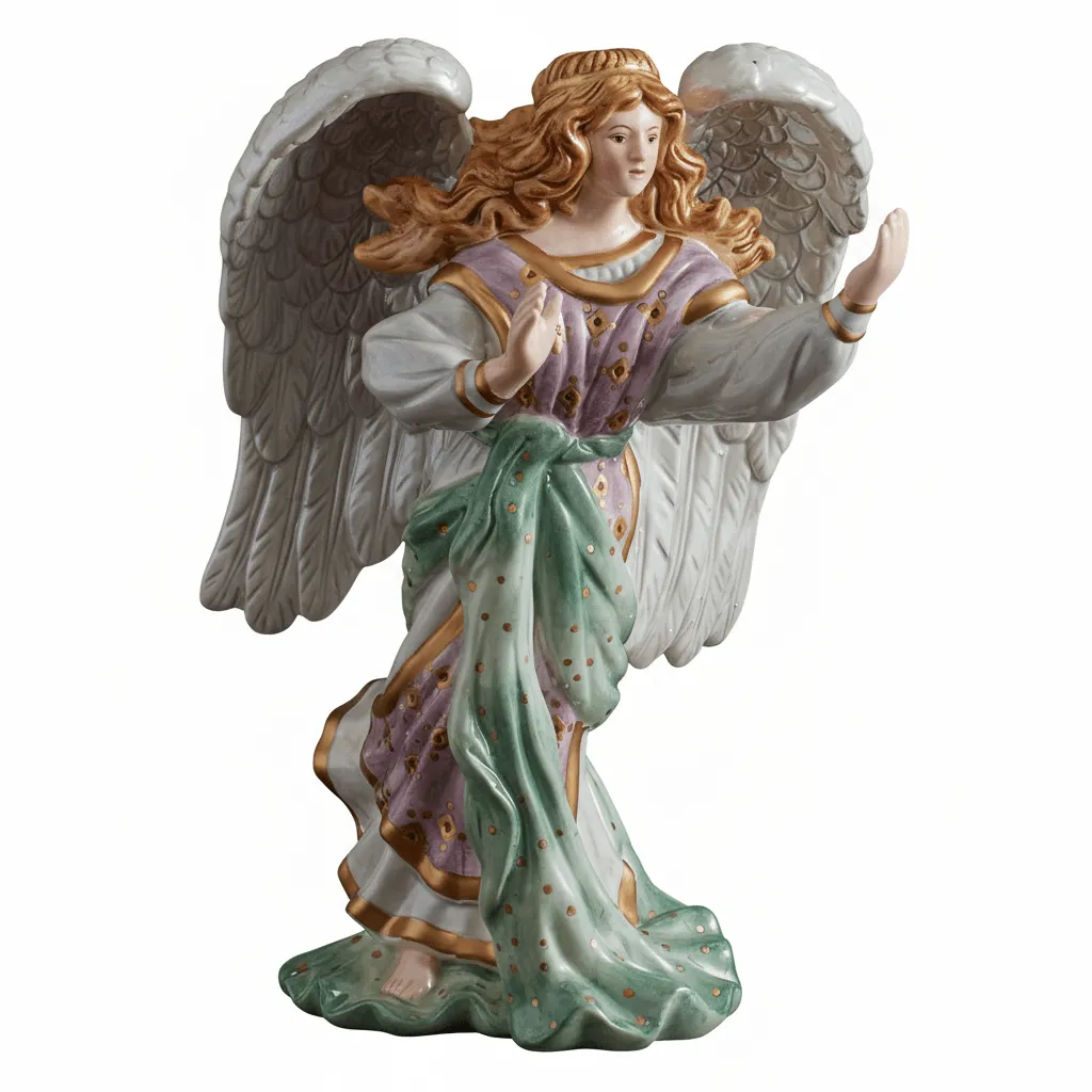 Fitz and Floyd Nativity Angelo Statuetta 26 cm Dipinta a Mano