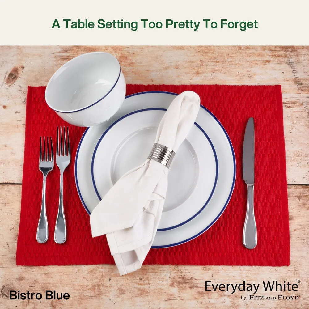 Fitz and Floyd Everyday Bistro servizio piatti 12pz blu