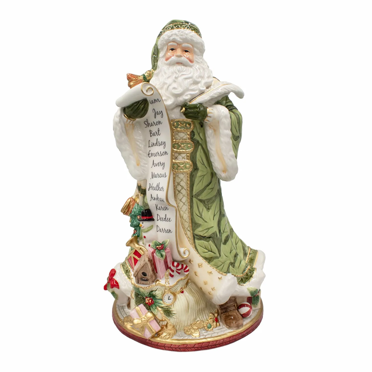 Fitz and Floyd Holiday Home Statuetta Babbo Natale Verde 47 cm