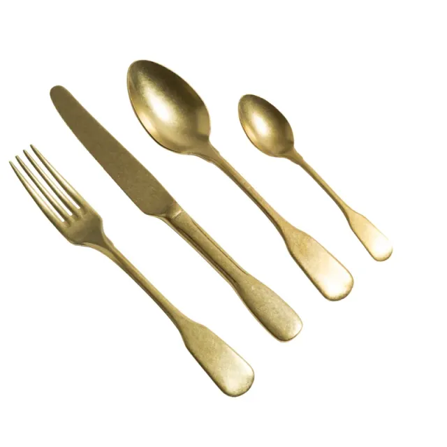 KnIndustrie Brick Lane Oro set posate 24 pezzi acciaio