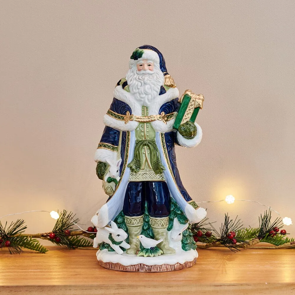 Fitz and Floyd Telluride Studio Blue Santa statuetta blu 33 cm