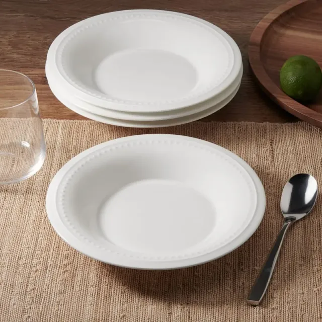 Fitz and Floyd Nevaeh White ciotole zuppa 4 pezzi