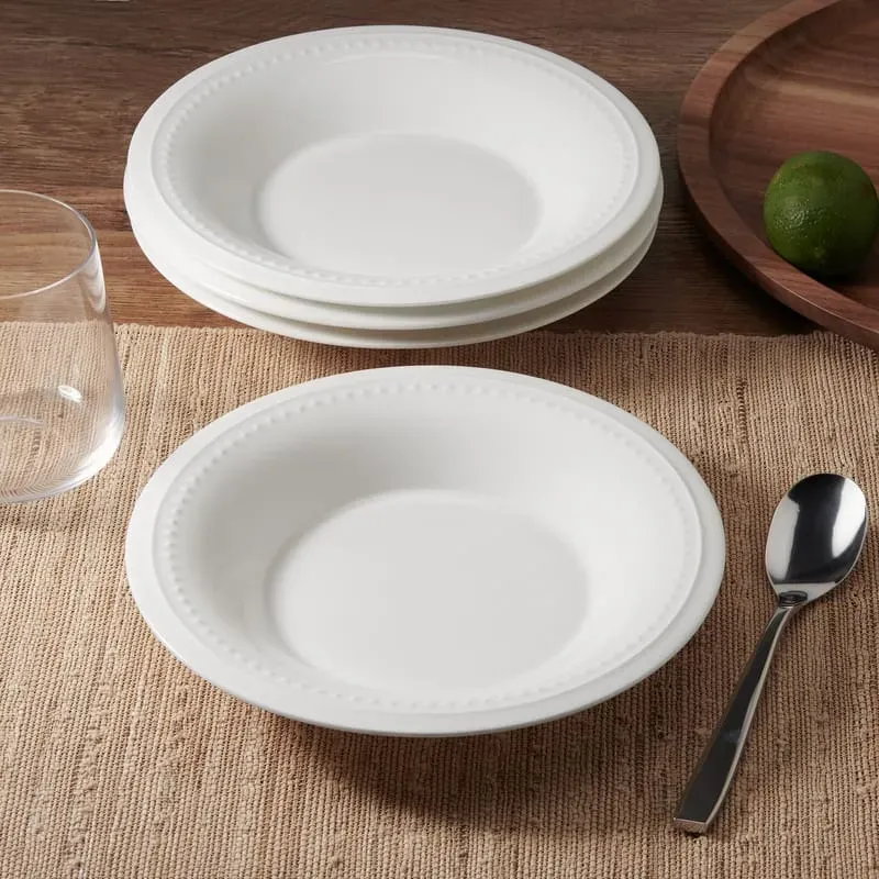 Fitz and Floyd Nevaeh White ciotole zuppa 4 pezzi