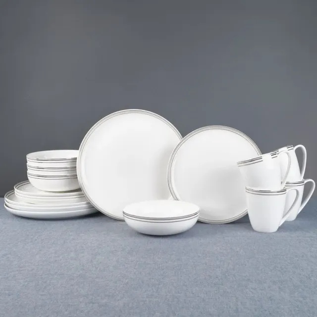Fitz and Floyd Nevaeh White servizio piatti 16 pezzi platino per 4