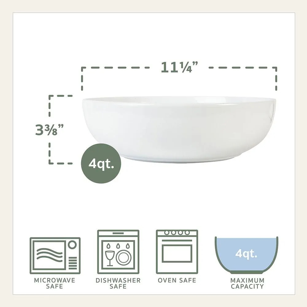 Fitz and Floyd Everyday White set ciotole pasta 5 pezzi porcellana