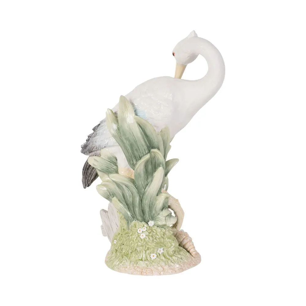 Fitz and Floyd Newport Home Tall Egret Facing Backward 14.25 statuetta 36 cm