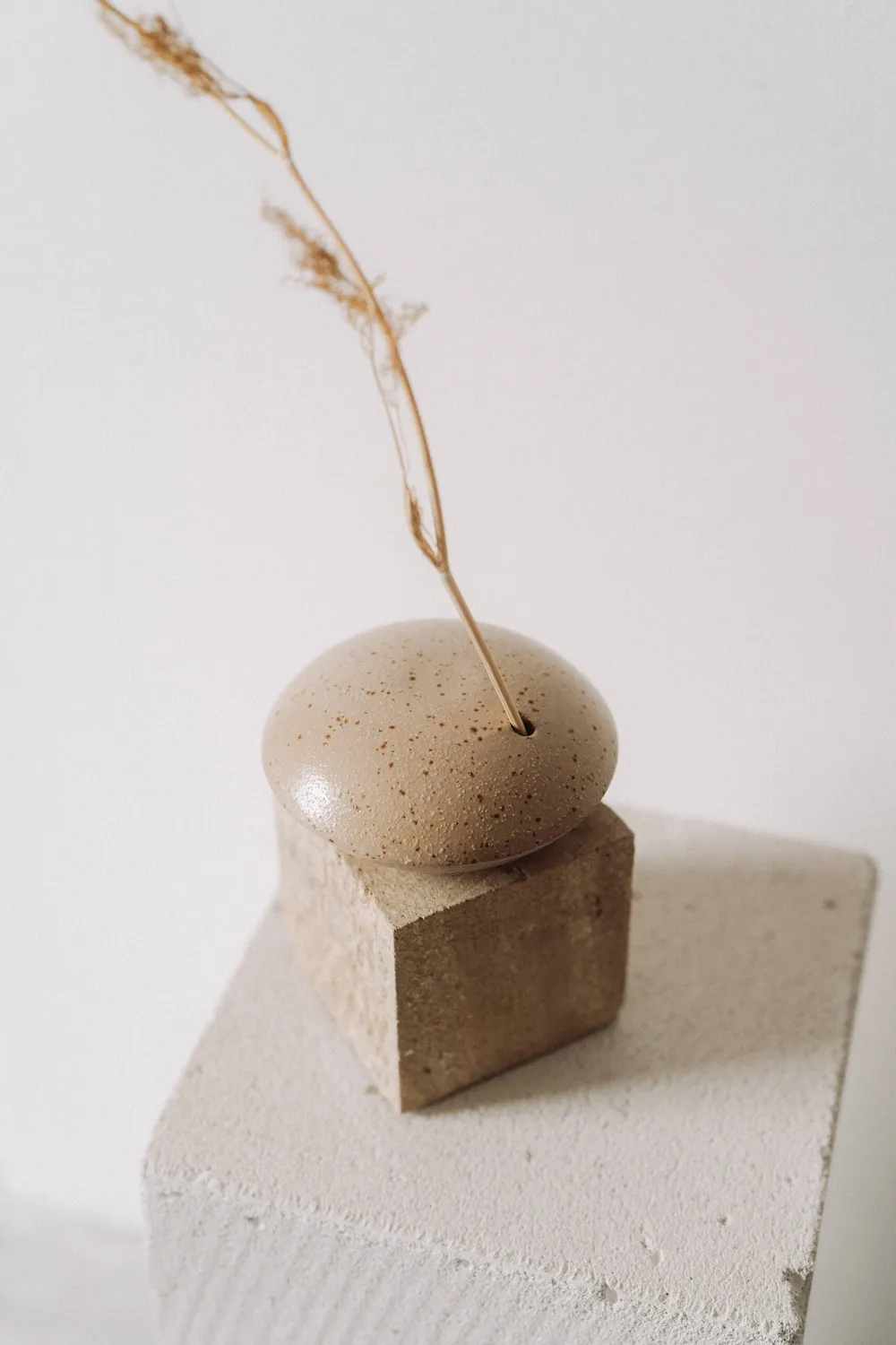 Poemi Japandi vaso minimalista 13 cm crema in gres