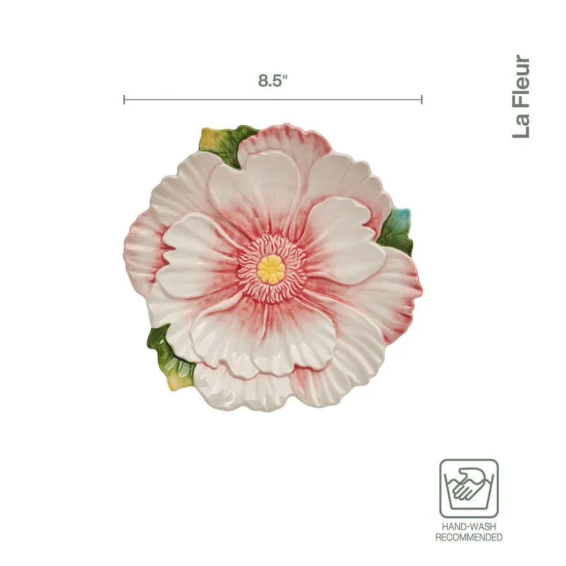 Fitz and Floyd La Fleur Piatto Antipasto Fiore Rosa 21cm