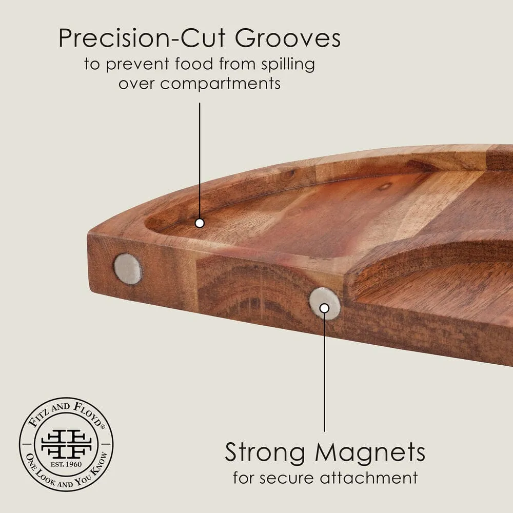Fitz and Floyd Charcuterie tagliere legno magnetico 5 pezzi