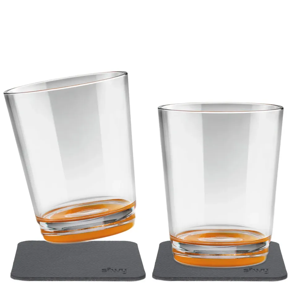 Silwy Tazza Magnetica Arancione Plastica con Pad
