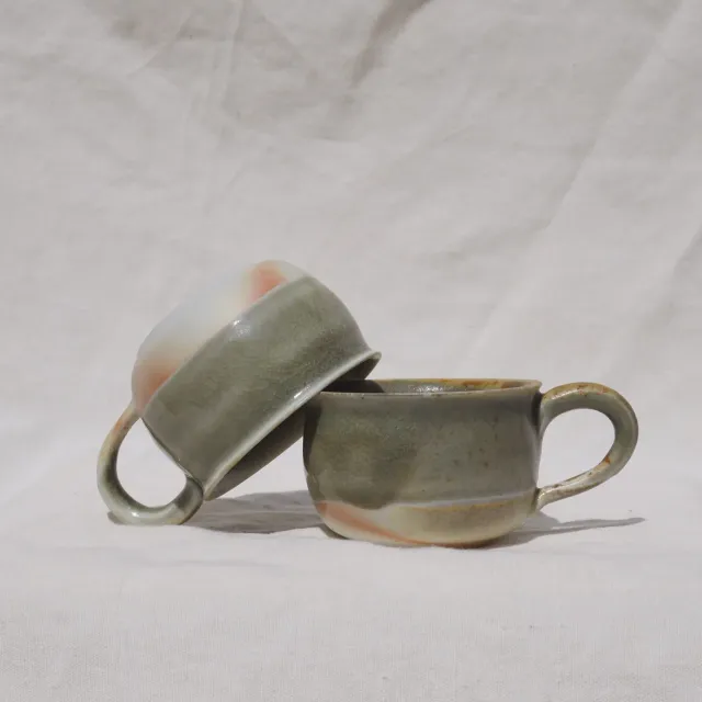 Studio Delta Pottery Espresso per due Celadon tazzine set 2 pz