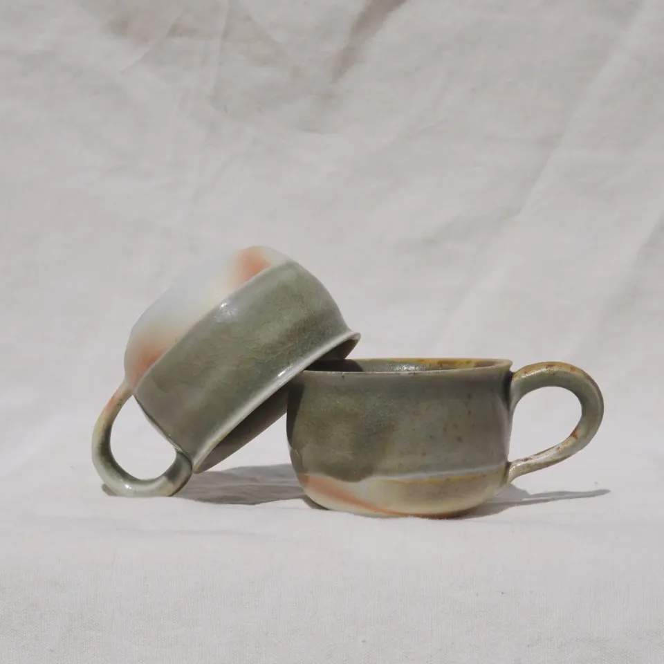 Studio Delta Pottery Espresso per due Celadon tazzine set 2 pz