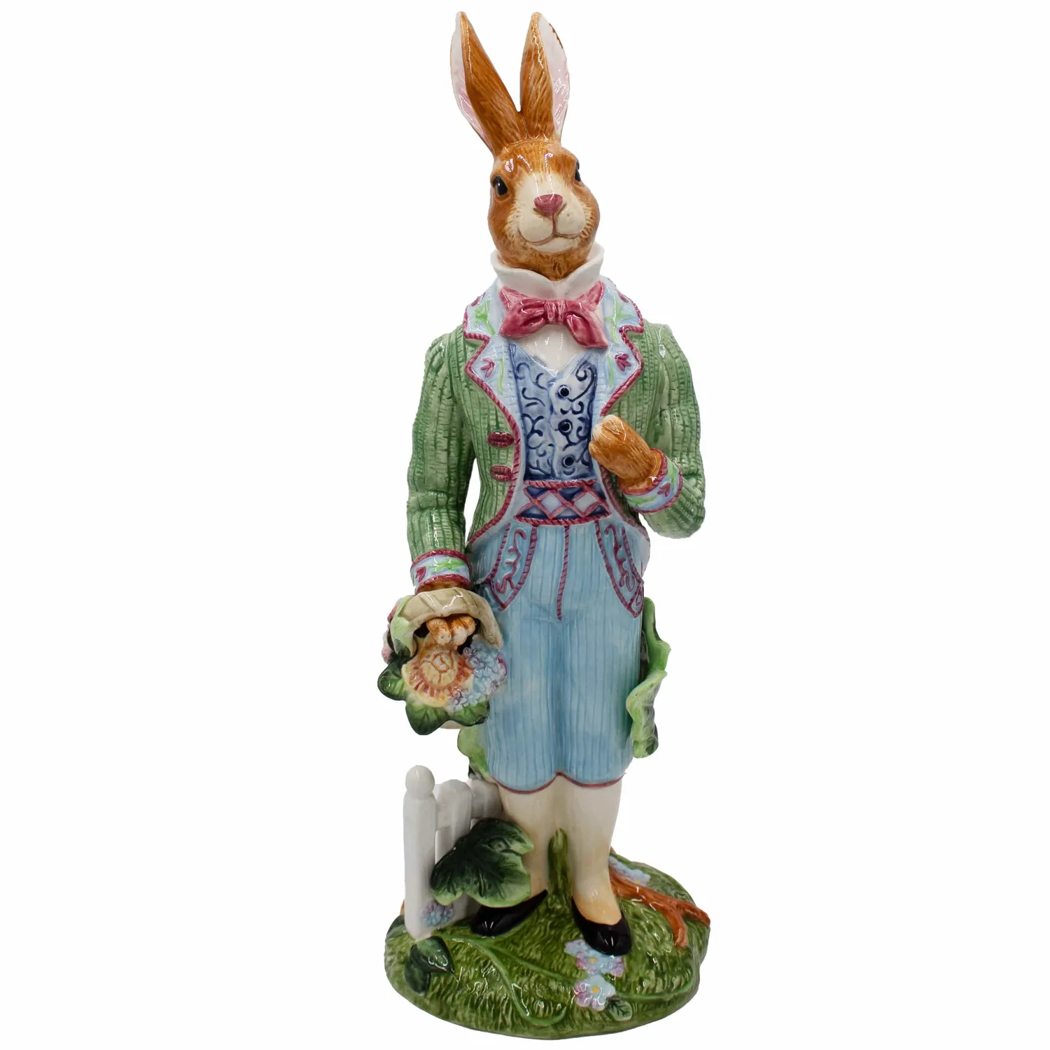 Fitz and Floyd Jardin statuetta coniglio maschio ceramica 40 cm