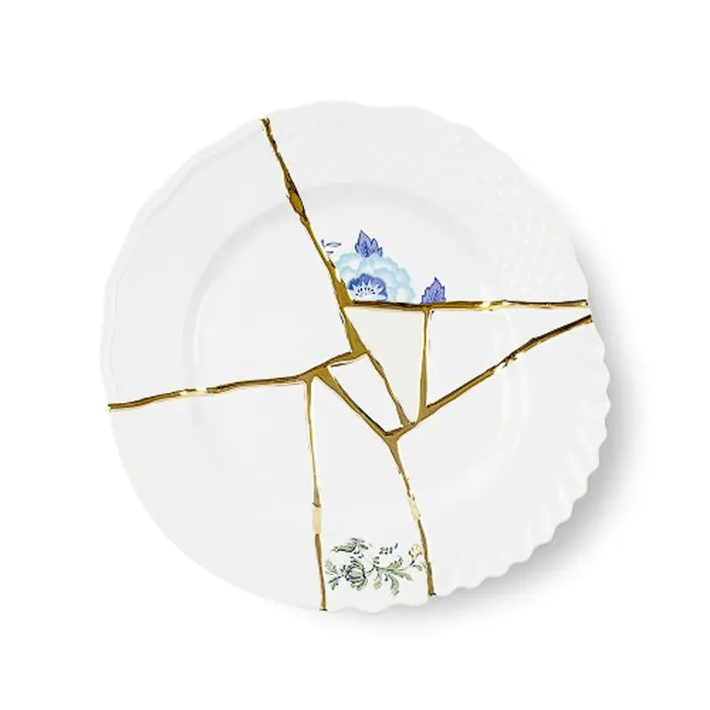 Seletti Kintsugi Piatto Piano N.3 in Porcellana