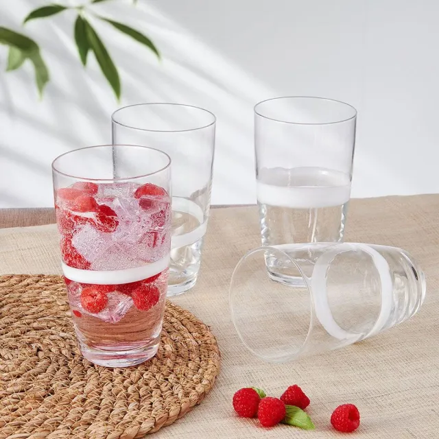 Fitz and Floyd Organic Band Highball bicchieri set 4 vetro