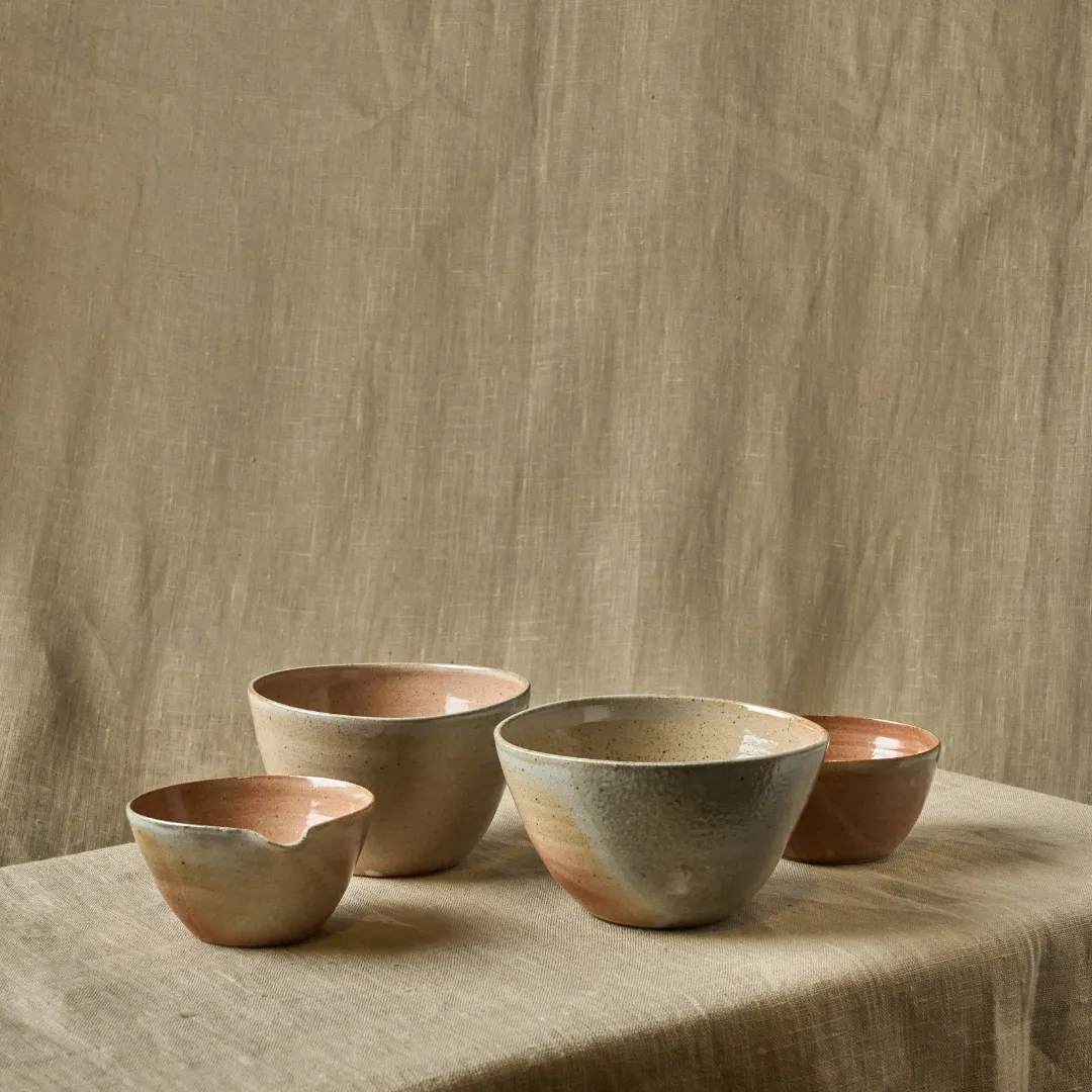 Studio Delta Pottery Shino Set 4 ciotole grès woodfired
