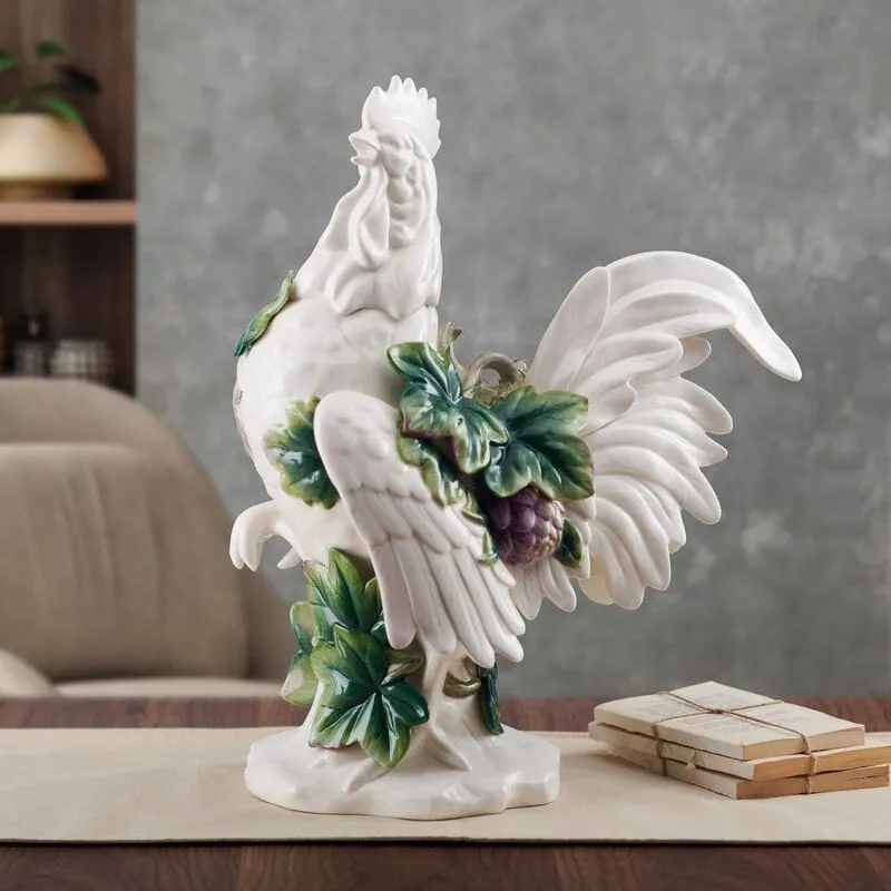 Fitz and Floyd Sicily Green gallo decorativo 48 cm ceramica