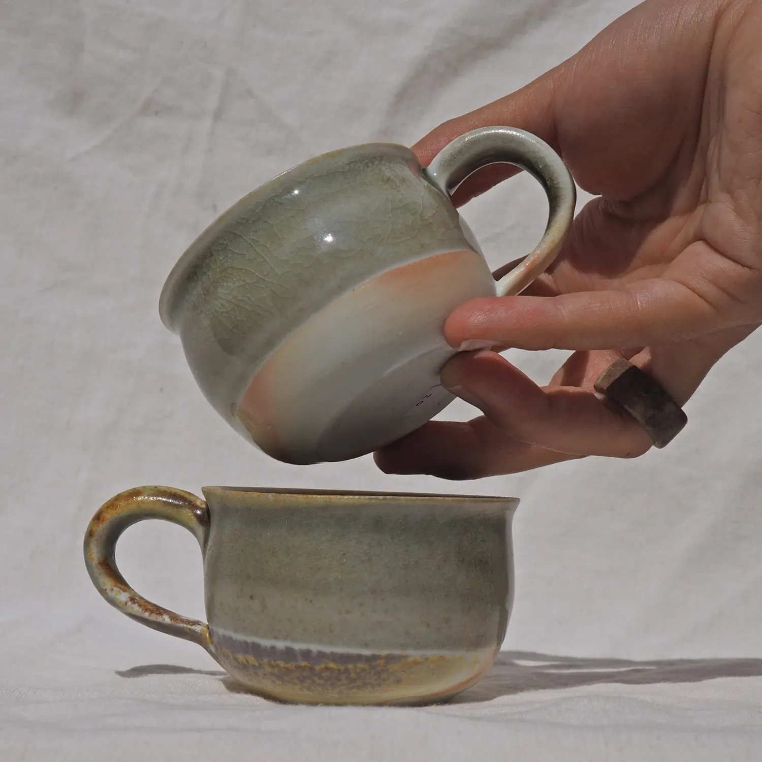 Studio Delta Pottery Espresso per due Celadon tazzine set 2 pz
