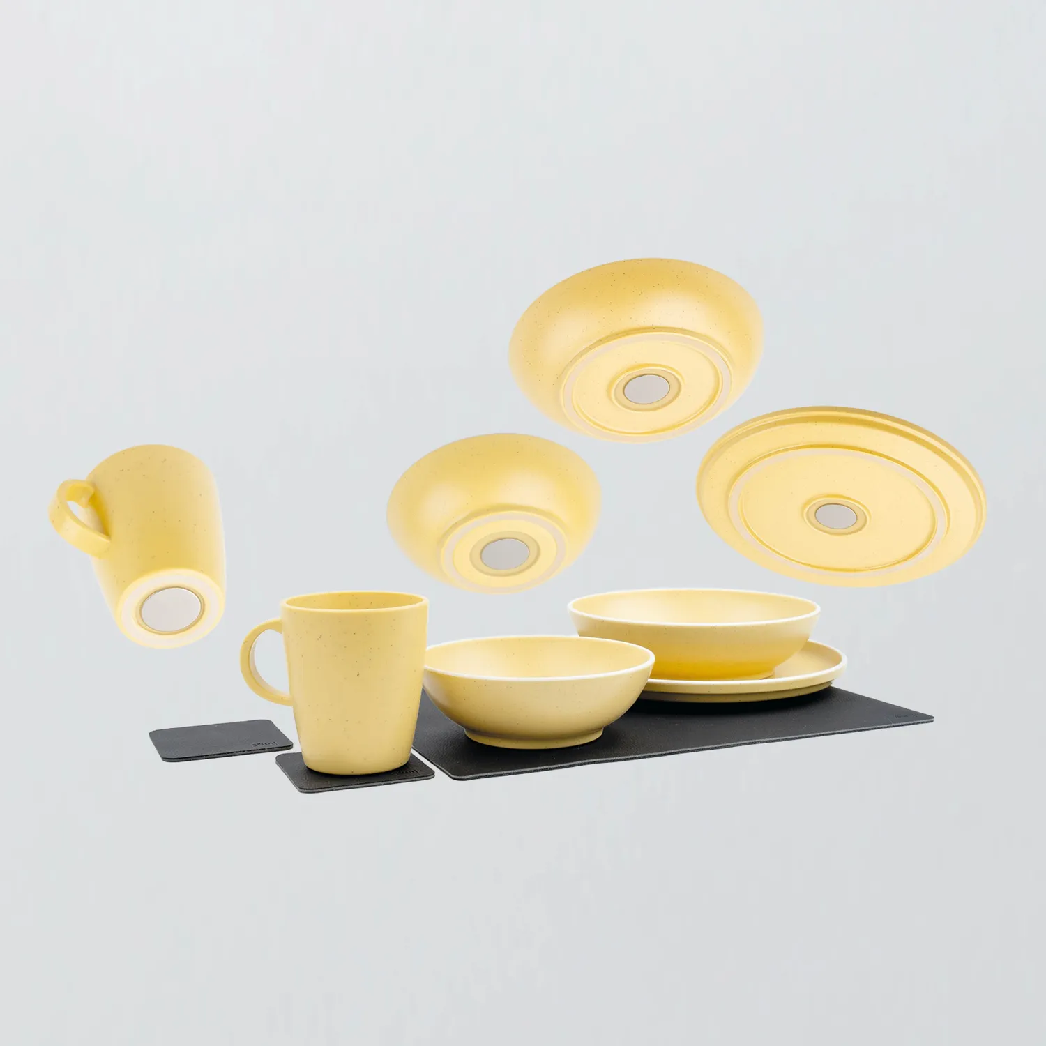 Silwy Dolomit Yellow set stoviglie magnetiche plastica 8 pezzi