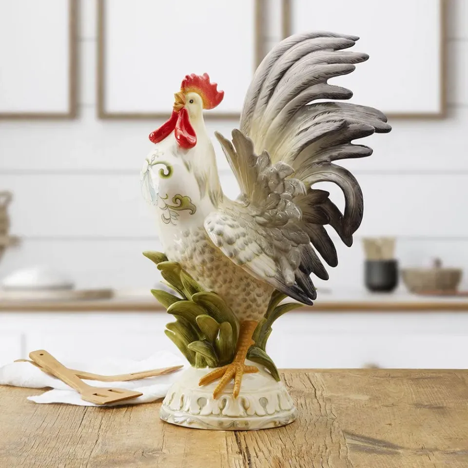 Fitz and Floyd Lantana statuetta galletto ceramica 52 cm