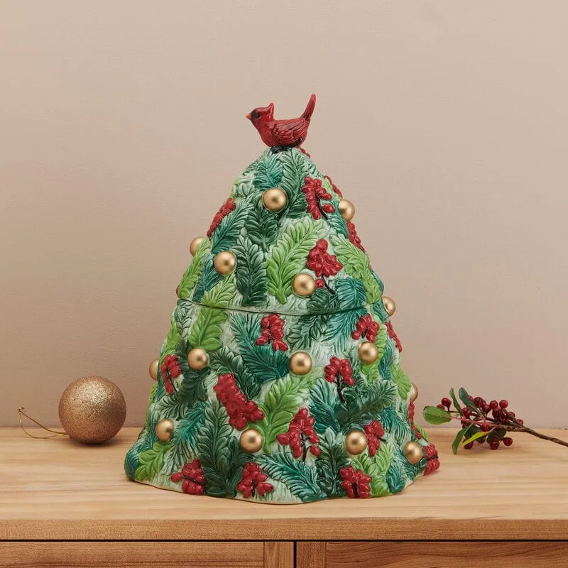 Fitz and Floyd Christmas Tree biscottiera albero Natale verde